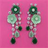 American Diamond Long Earring with Rhodium Plating