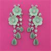 American Diamond Long Earring with Rhodium Plating