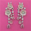 American Diamond Long Earring with Rhodium Plating