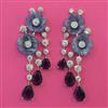 American Diamond Long Earring with Rhodium Plating