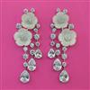 American Diamond Long Earring with Rhodium Plating