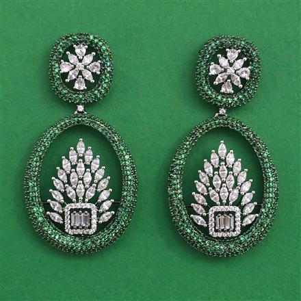 American Diamond Classic Earring with Black Plating