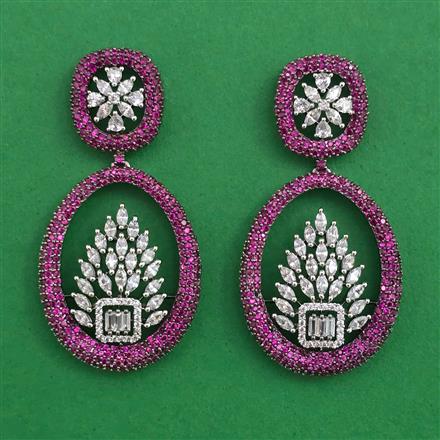 American Diamond Classic Earring with Black Plating