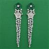 American Diamond Long Earring with Rhodium Plating