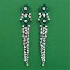 American Diamond Long Earring with Rhodium Plating