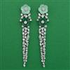 American Diamond Long Earring with Rhodium Plating