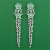 American Diamond Long Earring with Rhodium Plating