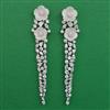 American Diamond Long Earring with Rhodium Plating