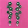 American Diamond Long Earring with Rhodium Plating