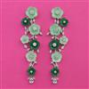 American Diamond Long Earring with Rhodium Plating