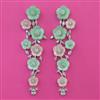 American Diamond Long Earring with Rhodium Plating