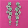 American Diamond Long Earring with Rhodium Plating