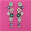 American Diamond Long Earring with Rhodium Plating