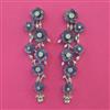American Diamond Long Earring with Rhodium Plating