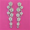 American Diamond Long Earring with Rhodium Plating