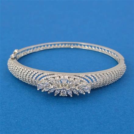 American Diamond Openable kada with Rhodium Plating 2 Tone Plating Mehndi Plating Carat Plating