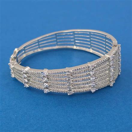 American Diamond Openable kada with Rhodium Plating 2 Tone Plating Carat Plating