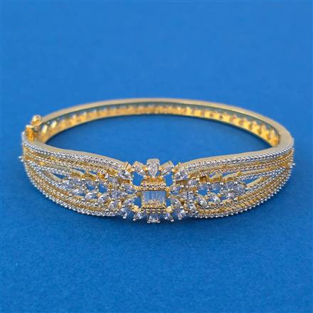 American Diamond Openable kada with Rhodium Plating 2 Tone Plating Mehndi Plating Carat Plating