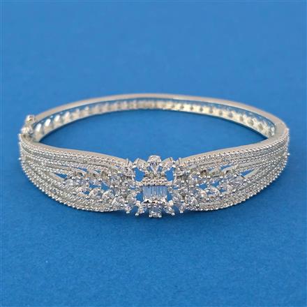 American Diamond Openable kada with Rhodium Plating 2 Tone Plating Mehndi Plating Carat Plating