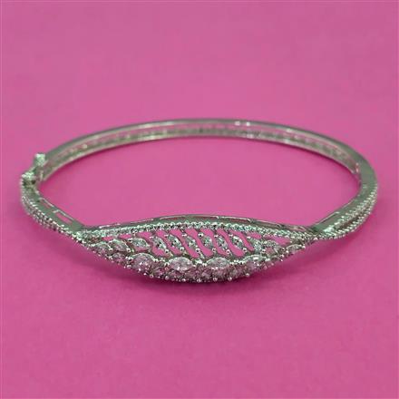 American Diamond Openable kada with Rhodium Plating 2 Tone Plating Mehndi Plating Carat Plating