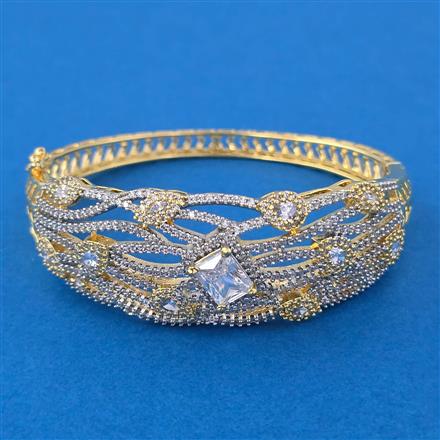 American Diamond Openable kada with 2 Tone Plating
