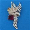 American Diamond Birds Brooch with Mehndi Plating