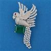 American Diamond Birds Brooch with Rhodium Plating