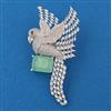 American Diamond Birds Brooch with Rhodium Plating