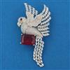 American Diamond Birds Brooch with Rhodium Plating