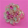 American Diamond Adjustable Ring with Carat Plating