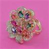 American Diamond Adjustable Ring with Carat Plating