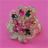 American Diamond Adjustable Ring with Carat Plating