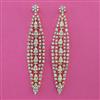 American Diamond Long Earring with Rhodium Plating 2 Tone Plating Mehndi Plating