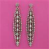 American Diamond Long Earring with Rhodium Plating 2 Tone Plating Mehndi Plating