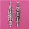 American Diamond Long Earring with Rhodium Plating 2 Tone Plating Mehndi Plating