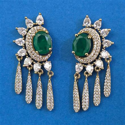 American Diamond Classic Earring with Mehndi Plating