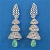 American Diamond Jhumki with Rhodium Plating