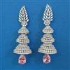American Diamond Jhumki with Rhodium Plating