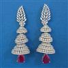 American Diamond Jhumki with Rhodium Plating