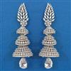 American Diamond Jhumki with Rhodium Plating