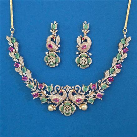 American Diamond Birds Necklace with Carat Plating