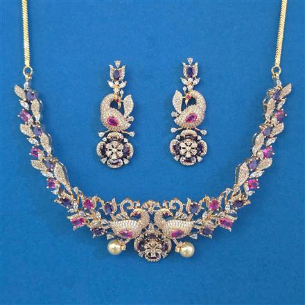 American Diamond Hazoorilal Necklace with Carat Plating