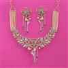 American Diamond Pearl Necklace with Carat Plating