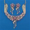 American Diamond Pearl Necklace with Carat Plating