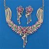 American Diamond Pearl Necklace with Carat Plating