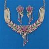 American Diamond Pearl Necklace with Carat Plating