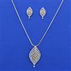 American Diamond Classic Pendant Set with 2 Tone Plating