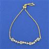 American Diamond Adjustable Bracelet with Rhodium Plating 2 Tone Plating