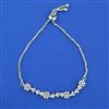 American Diamond Adjustable Bracelet with Rhodium Plating 2 Tone Plating