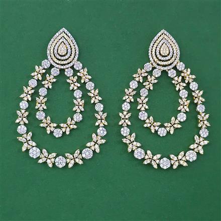 American Diamond Classic Earring with Rhodium Plating 2 Tone Plating Mehndi Plating Carat Plating